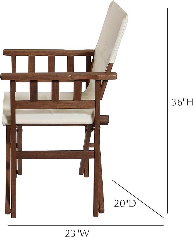 BYER OF MAINE Pangean Campaign Chair Portable Hardwood Folding Chair with Heavy-Duty Canvas Seat Material. Ideal Patio Deck &amp Camping Seat 20″d × 23″w × 36″h 250 lbs Capacity Natural