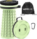 ALEVMOOM Upgraded Collapsible Stool with Cushion &amp Bag 18 H Portable Retractable Telescoping Folding Stool for Adults Lightweight But Sturdy Capacity 600 lbs for Camping Fishing Hiking Travel