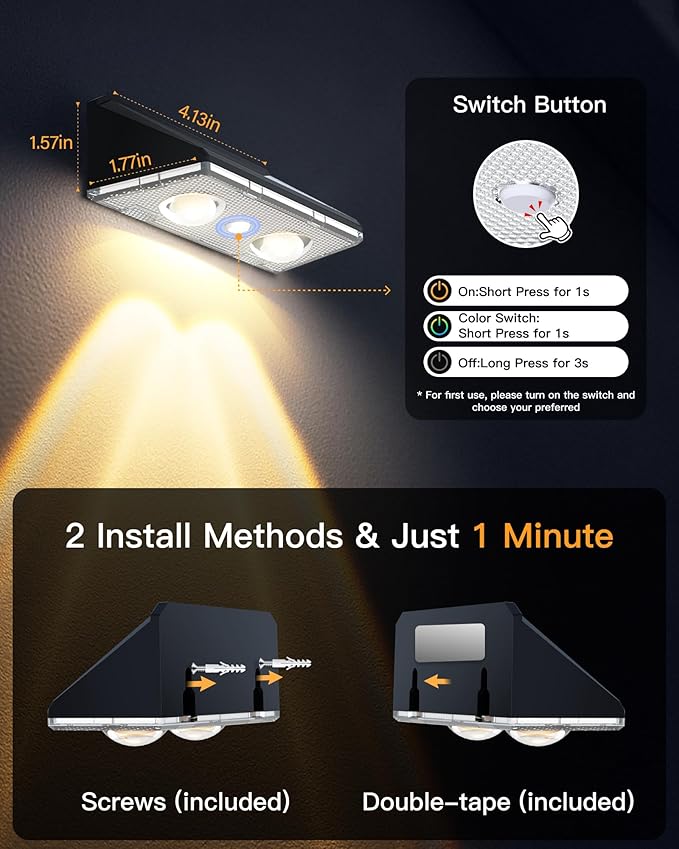 Solar Fence Lights Outdoor 16 Pack IP65 Waterproof Fence Lights Solar Powered with Ultra-Bright LED Lens 9 Color Modes 12+ Hours Steady Glow for Deck/Backyard/Patio/Pool/Wall - Black