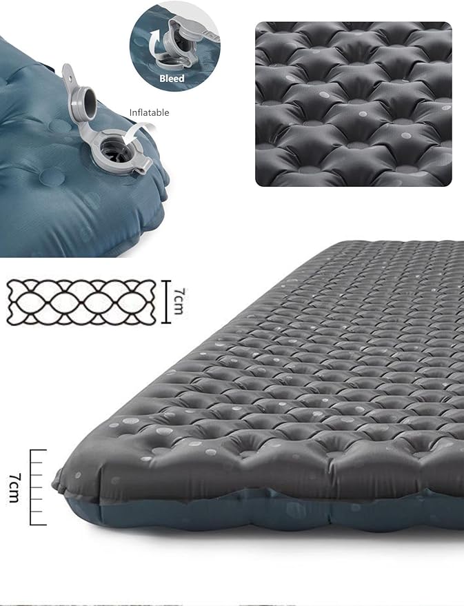 Naturehike Camping Mattress R-Value 5.8/3.5 Camp Bed Adults Camp Cot Folding Beds Sleeping Mat Pad Single Adults Foldable 0.88LB/500G Light Hiking[SGS Certified] (R3.5/Green/Mummy/183*58*7CM)