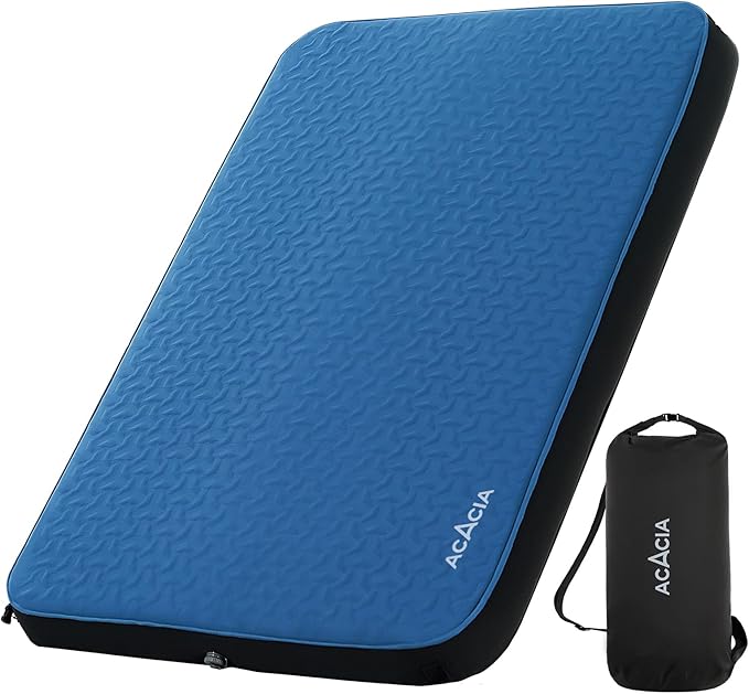Acacia 4 Thick Self Inflating Sleeping Pad with Foam Innovative Y-Shaped Telescopic Structure Ultraportable Camping Air Mattress with Pump Sack Easy Roll Up Sleep Bed for Travel Tent Car
