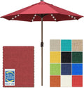 EliteShade USA 10-Year-Non-Fading 10Ft Market Umbrella with 80 LED Lights Patio Umbrella Outdoor Table Umbrella with Ventilation(Burgundy)