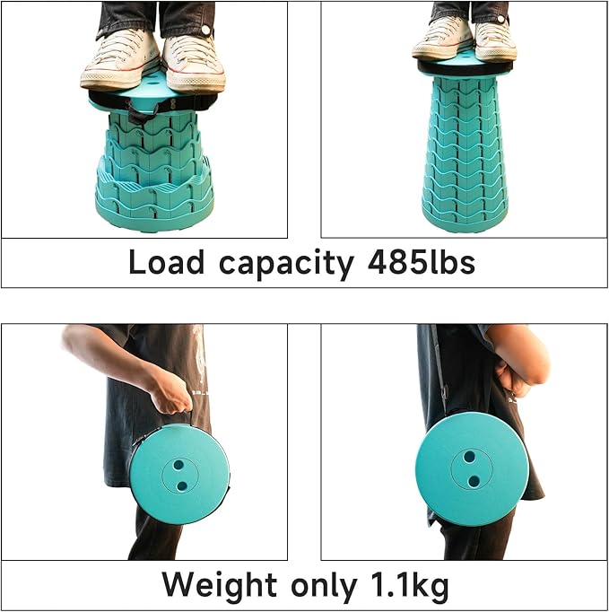 Portable &amp Lightweight Foldable Camping Chair for Adults Heavy Duty Folding Stool with Adjustable Shoulder Strap Perfect for Picnic Beach Backyard and Sporting Events Max Weight 400lbs