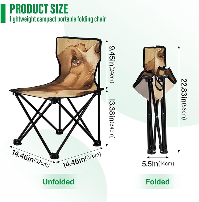Serious Dog Portable Camping Chairs Folding Chair - Durable Oxford Fabric Lightweight Iron Frame Easy Fold Design - Ideal for Outdoor Activities Camping Fishing and Travel