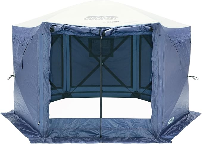 CLAM Pop Up Screen Tent Outdoor Camping Gazebo Canopy Pavilion 12.5' Blue