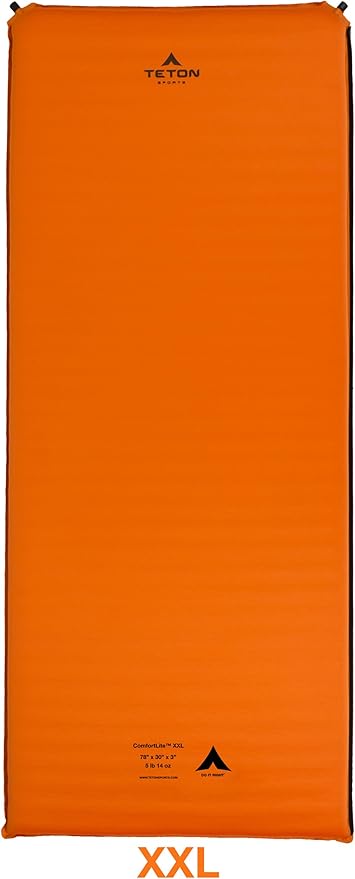 Teton Camping Seat Cushion Stadium Seat Office Chair Car Pad Inflatable Orange