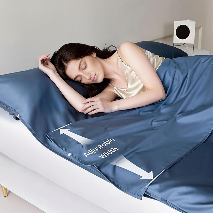 Sleeping Bag Liner for Adults Lightweight Travel Sleep Sack with Carry Bag Compact Portable Sleeping Sheet for Camping Hiking Hostels Hotels and Backpacking