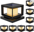 Mlambert 8 Pack Solar Post Lights Outdoor Waterproof Fence Cap for Deck 4x4 6x6 Wooden Vinyl Outdoor Lights with Shinning Effect Black
