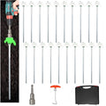20 Pack 10 Screw in Tent Stakes Heavy Duty Glow in The Dark Metal Stakes with Hex Head Driver Ground Anchors for Camping Patio Awning Canopy and Windy Conditions