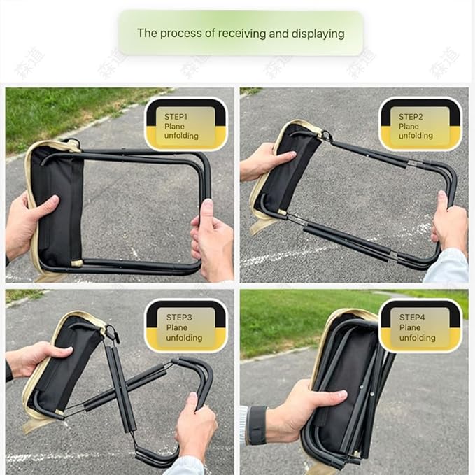 Portable Folding Chair Purse - Lightweight Compact Foldable Stool for Outdoor Hiking Picnic &amp City Commuting | Innovative Multi-Use Design with Easy Carry Function | Khaki Color