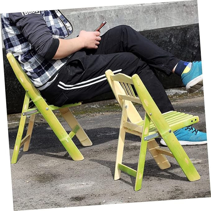 Totority Elegant Bamboo Chair Study Back-Rest Easy Folding for Storage for Outdoor Activities Home Decor