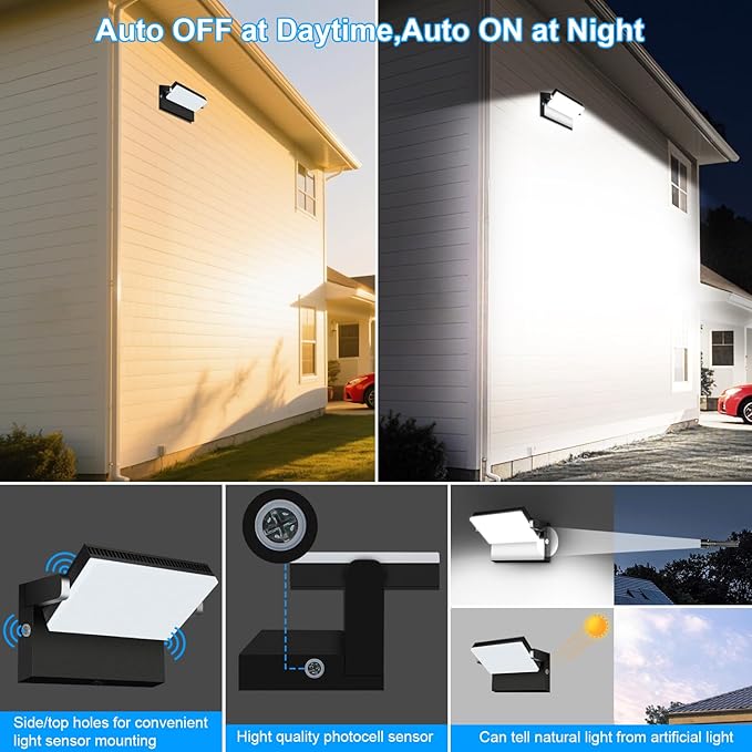ledmo 150W LED Outdoor Wall Pack Light with Dusk to Down Photocell 360° Rotatable Head Commercial Security Light 21000lm IP68 5000k Floodlight Fixtures for Yard Building Barn Warehouse Shop