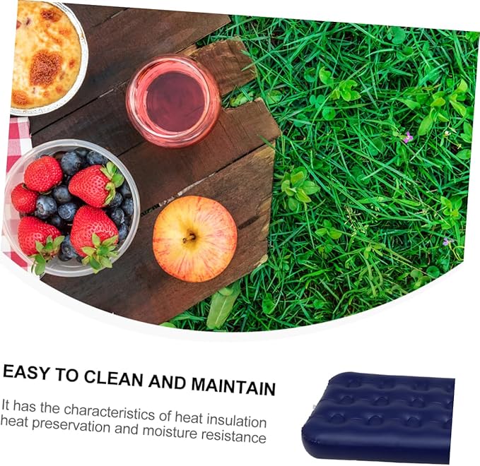 1Pc Portable Inflatable Air Mattress Single Person Camping Bed Mat with Honeycomb Design Moisture for Outdoor Activities Beach Picnics and Hiking