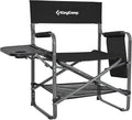 KingCamp Directors Chair with Side Table Folding Camping Chairs for Adults with Storage Pockets Breathable for Outside Camping Lawn Picnic Beach &amp Fishing (Black)