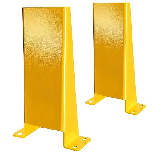 Pallet Rack Post Protectors 16 Height Steel Pallet Rack Guard Safety Yellow Racking Protectors (2 Packs)
