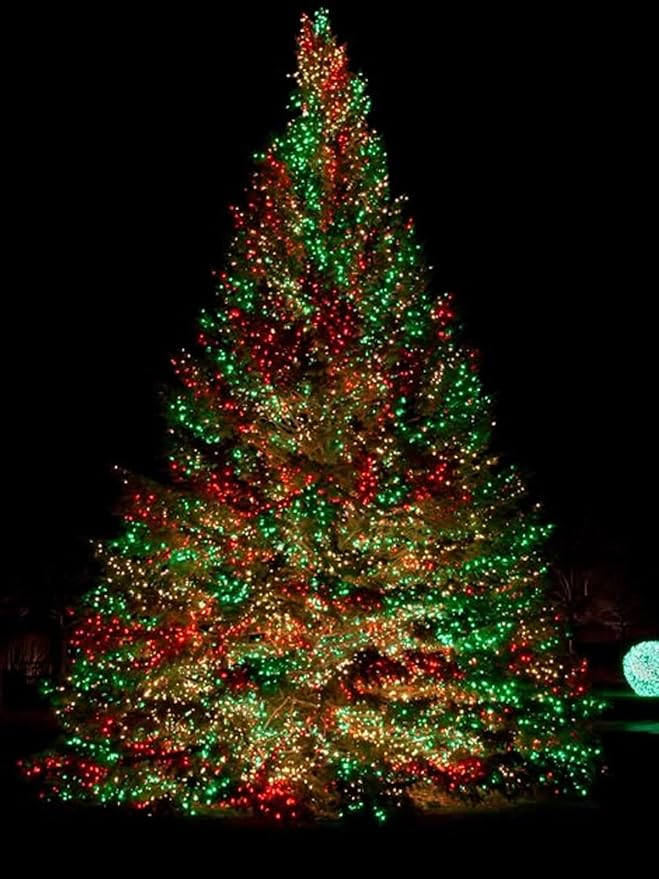 Red Green Solar Christmas Lights Outdoor Decorations Waterproof Tatal 4 Pack 400LED 132FT Solar String Lights Green Wire with 8 Modes Christmas Fairy Light for Xmas Tree Party Wedding Garden Decor