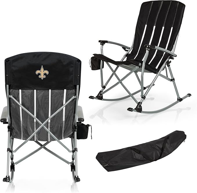 Picnic TIME NFL Unisex-Adult NFL Outdoor Rocking Camp Chair XL Heavy Duty Camping Chair for Adults