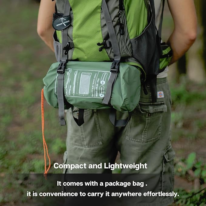 Inflatable Sleeping Pad for Camping Ultralight Camping Mat Air Mattress Built-in Pump Durable Waterproof Compact Sleeping Mat for Outdoor Backpacking Hiking Green