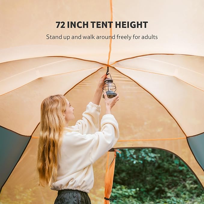Naturehike KOTA 4/6/8 Person Camping Tent Double Layer Waterproof 4 Person 6 Person 8 Person Tents for Camping Large and Tall Family Tent with Vestibules Porch