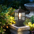 SLAWA Outdoor Post Light Fixture Modern Outdoor Column Lights IP54 Waterproof Aluminum Pillar Lights Outdoor Lighting for Yard Garden Patio Path with Clear Glass Shade