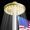 Deneve Deluxe Solar Powered Flagpole Lamp – Dusk to Dawn 12+ Hours 26 LED 1300 Lumen Outdoor Lighting for American Flag Garden Decor House Decor 100% Coverage Gold Model