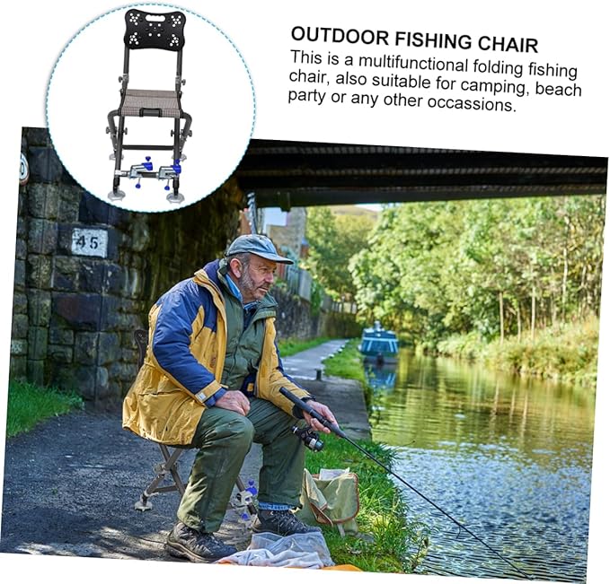 BESPORTBLE Ergonomic Portable Outdoor Chair Aluminum Plastic for Camping Fishing Garden