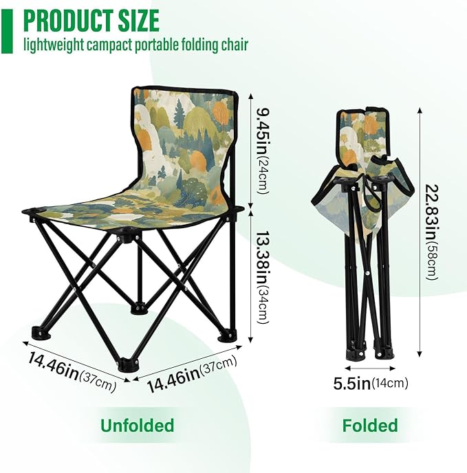 KLL Nature Green Mountain Design Foldable Keyword Ultralight Portable Chair Carry Bag Included Ice Fishing Chairs for Ice Fishing Camping