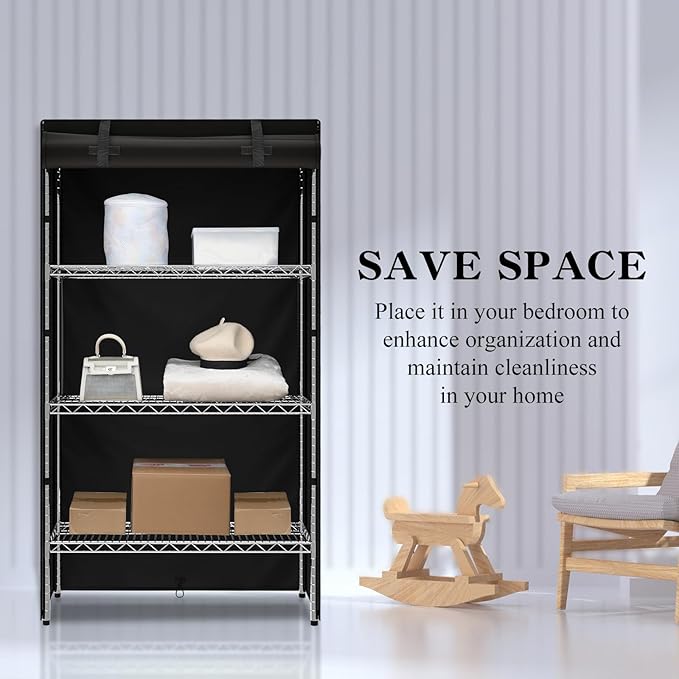 Waterproof Shelf Cover Wire Shelf Cover Heavy Duty Dustproof Storage Wire Rack Covers Outdoor Shelving Covers (60Wx24Dx72H)