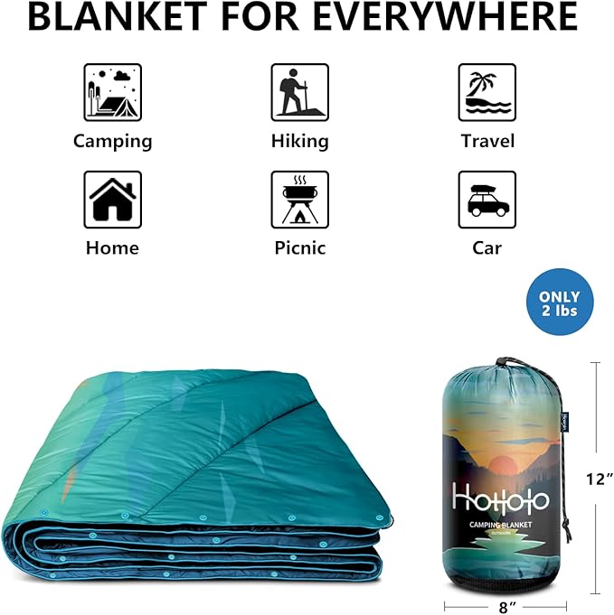 Camping BlanketLightweight Puffy Printed Camping Blanket Packable Outdoor Blanket for CampingTraveling Stadium Hiking Picnics