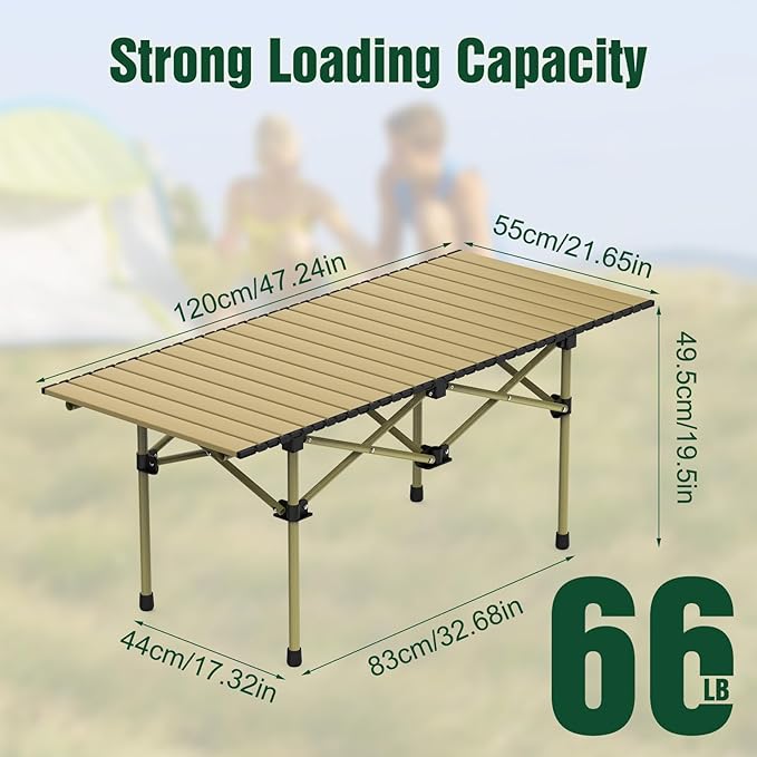 Portable Camping Table Camping Table Foldable with Carrying Bag Ultralight Carbon Steel Beach Table Indoor Outdoor for Camping Picnic BBQ Beach Party Patio Fishing Carbon Steel