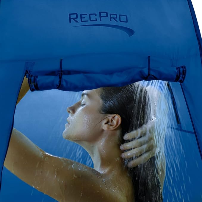 RecPro Portable Pop Up Privacy Tent | Changing Room Toilet Shower Rain Shelter for Camping &amp Beach | Includes Carry Bag Ground Cover and rain Cover