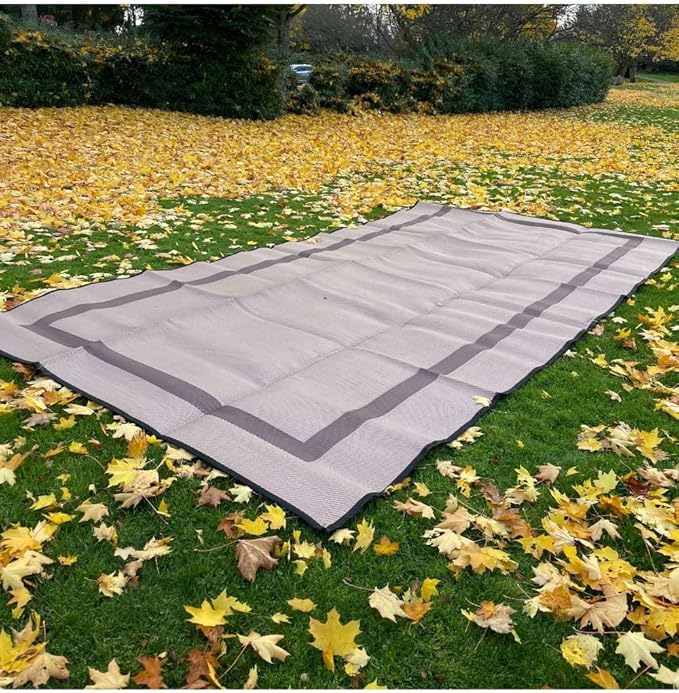 Mountain Mat 8x16 Brown Outdoor RV Mat with Carry Bag – Extra Thick 5mm Recycled Poly Rug – Waterproof Reversible Heavy-Duty – Premium Mat for Campsites Patios Decks (8' x 16' Brown Solid)