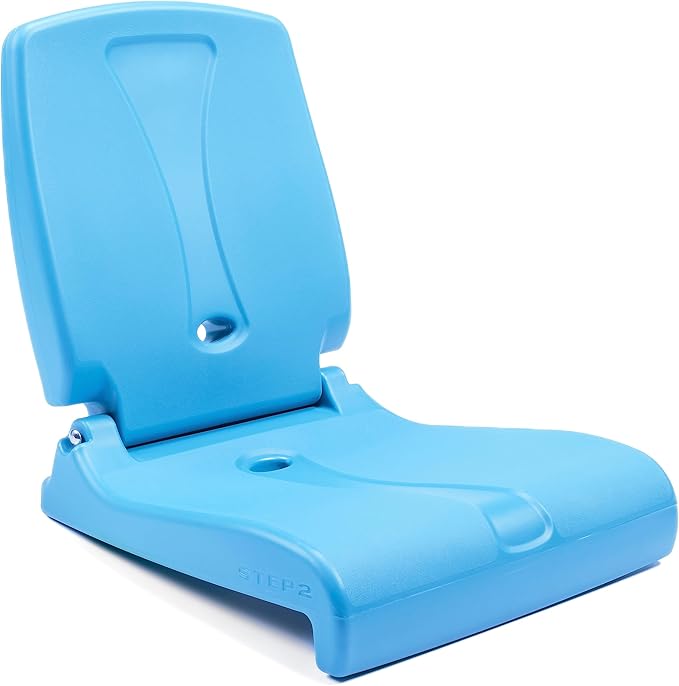 Step2 Folding Flip Seat Lightweight Portable Outdoor Chair for Poolside Camping Beach Boats Tailgates Durable Ground Chair with Back Support for Adults Capri Blue