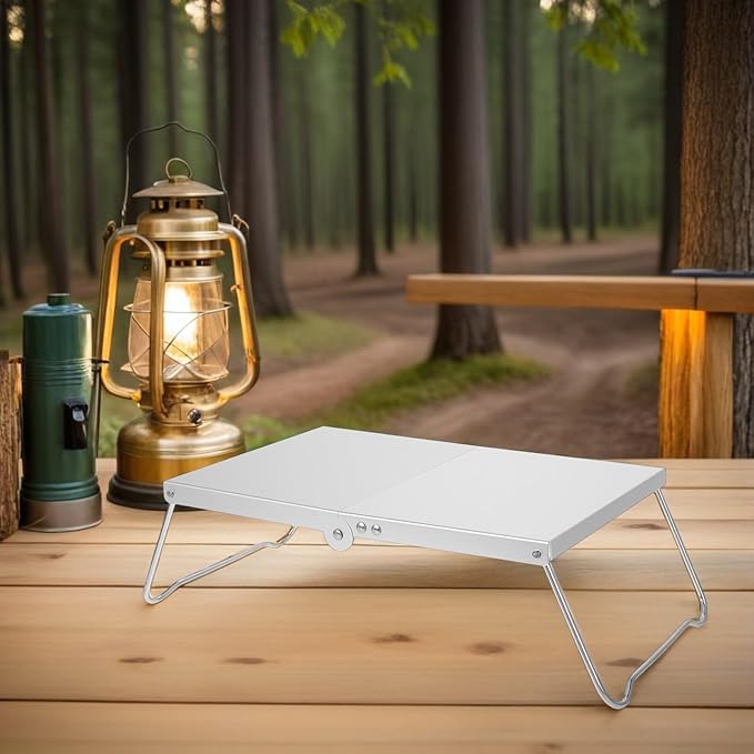 Ciieeo 2pcs Ultralight Aluminum Mini Folding Camping Tables Portable Backpacking Picnic and Study Desks for Outdoor Beach Dorm Room and ’ Activities