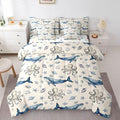 Octopus Whale Comforter Set with SheetsPillowcases &amp Cushion Cover Sealife Sea Animal 7 Piece Bedding Set for Kids Boys Girls Teens Room Decor Ocean Fish Bed in a Bag Twin Size Underwater Microfi
