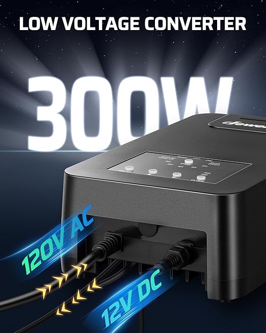 DEWENWILS 300W Low Voltage Landscape Transformer Outdoor Low Voltage Transformer with Photocell Sensor &amp Timer 120V AC to 15V DC Landscape Lighting Transformer for Spotlight Garden Light Stepli