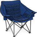 Oversized Fully Padded Camping Chair with Removable Foot Pocket Heavy Duty Comfy Folding Camp Sports Chair for Adults Summer Winter Outdoor Ice Fishing Hunting RV Cup Holder XL 400 LBS