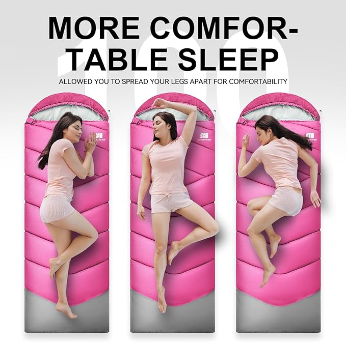 Sleeping Bags for Adults Cold Weather &amp WarmBackpacking Camping Sleeping Bag for Tall Girls BoysLightweightCompactWaterproof Camping Gear for TravelingHikingHotelOutdoor &amp Indoor