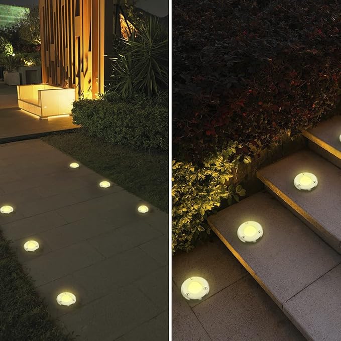 EAGLOD LED Landscape Lights Low Voltage3W LED Well Lights12V/24V Landscape Ground Lights with Wire ConnectorsLandscape Lights IP67 Waterproof for Garden LightingDeckYardWalkway(12 Pack 3000K)