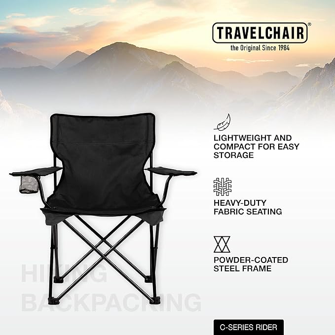 Travel Chair Rider C-Series Chair Normal New Black