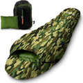 SereneLife 0 Degree Mummy Sleeping Bag – Military-Style Lightweight &amp Waterproof for Extreme Cold Stays Warm in 5–10°F No-Snag Zipper Compact Carry Bag &amp Travel Pillow for Camping &amp Ba