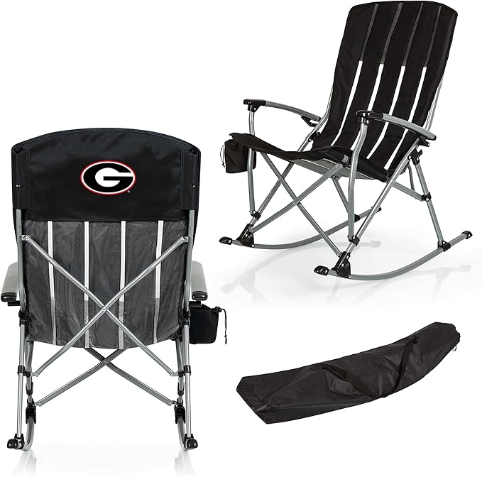 Picnic TIME NCAA Unisex-Adult NCAA Outdoor Rocking Camp Chair XL Heavy Duty Camping Chair for Adults