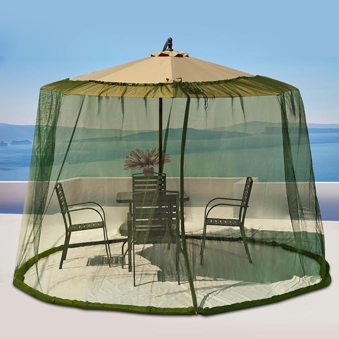 Mosquito Net for Patio with Zipper Door and Water Tube Suitable for Outdoor Patio Camping Umbrella 7.5-1 1FTJVLJVL (grmy green)