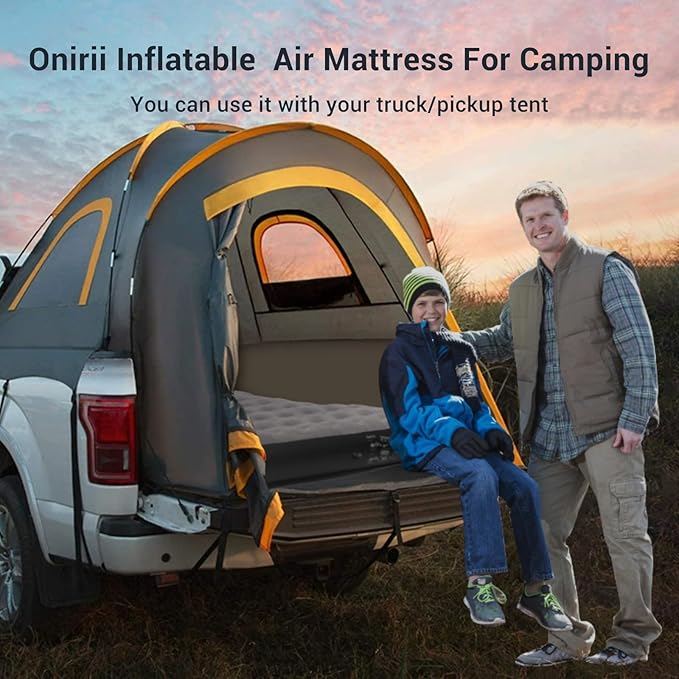 Camping Pickup Truck Bed Air Mattress for 5.5-5.8 FtThickened Full Size Short Inflatable Truck Beds MattressSleeping Pad with with Air Pump for Outdoor Camping Car Travel