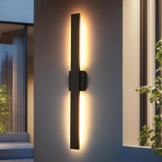 40.1inch Long Outdoor Modern LED Wall Light Waterproof IP65 Warm White Led Wall Mount Lighting Fixture Black Outdoor Wall Sconces Outside Lights for House Garage Front Door Patio 2Pack