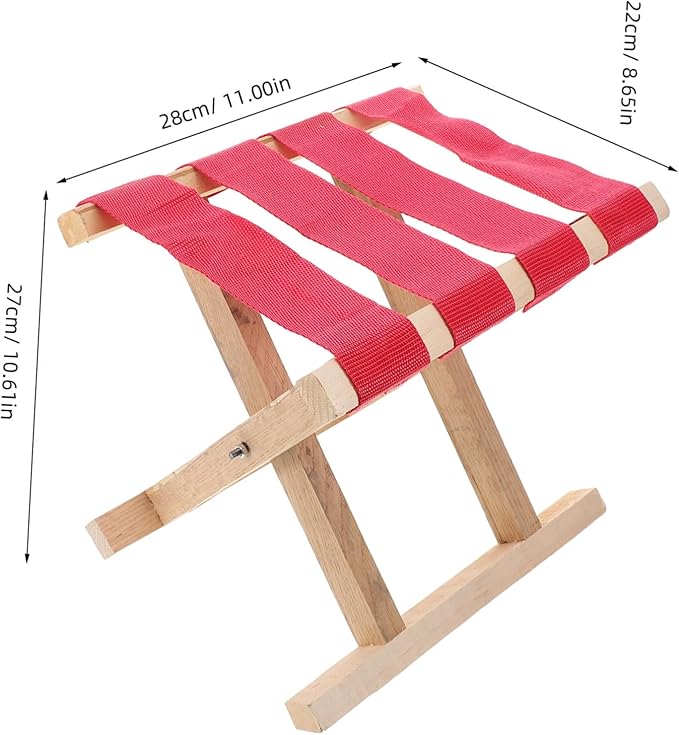 balacoo Compact Folding Camp Stool Lightweight Portable Outdoor Seating for Camping Fishing and Gardening Stylish Design Sturdy Wooden Bracket and Features