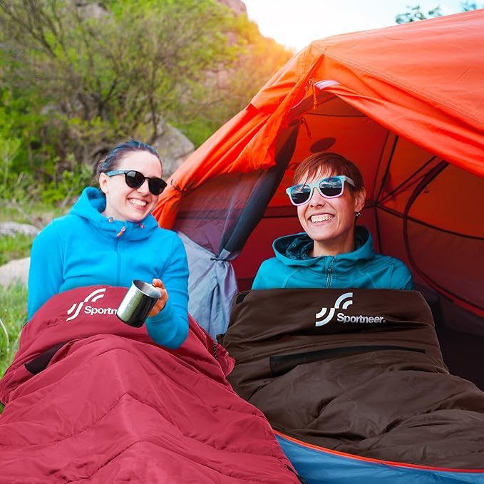 Sportneer Heated Sleeping Bag with 5 Heating Zones Warm Flannel Cold Weather Sleeping Bag for Adults 3 Heat Levels USB Powered (Power Bank Not Included) Winter Camping &amp Outdoor Hiking