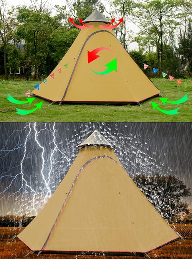 12'x10'x8'Dome Camping Tent 5-6 Person 4 Season Double Layers Waterproof Anti-UV Windproof Tents Family Outdoor Camping Tent | Double Layers Waterproof Anti-UV Windproof Family Outdoor