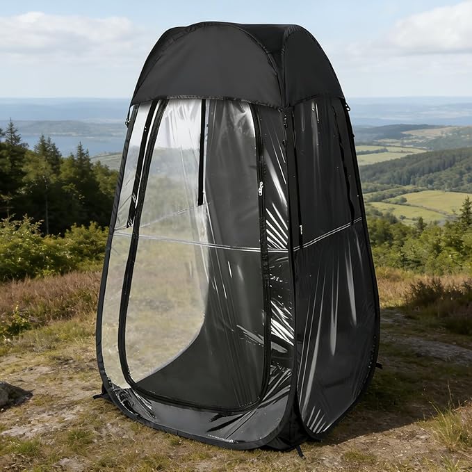 Portable Pop Up Sports Tent Black – Ideal Shelter for Outdoor Sports Events Fishing and Camping – Quick Setup Weatherproof Wind and Rain Protection