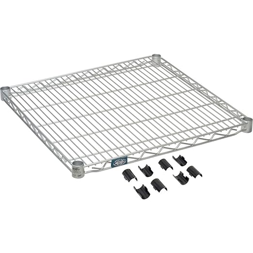 Nexel Additional Wire Shelf for Wire Shelving Units 600-800 lb Capacity 24W x 30L Silver Epoxy Finish